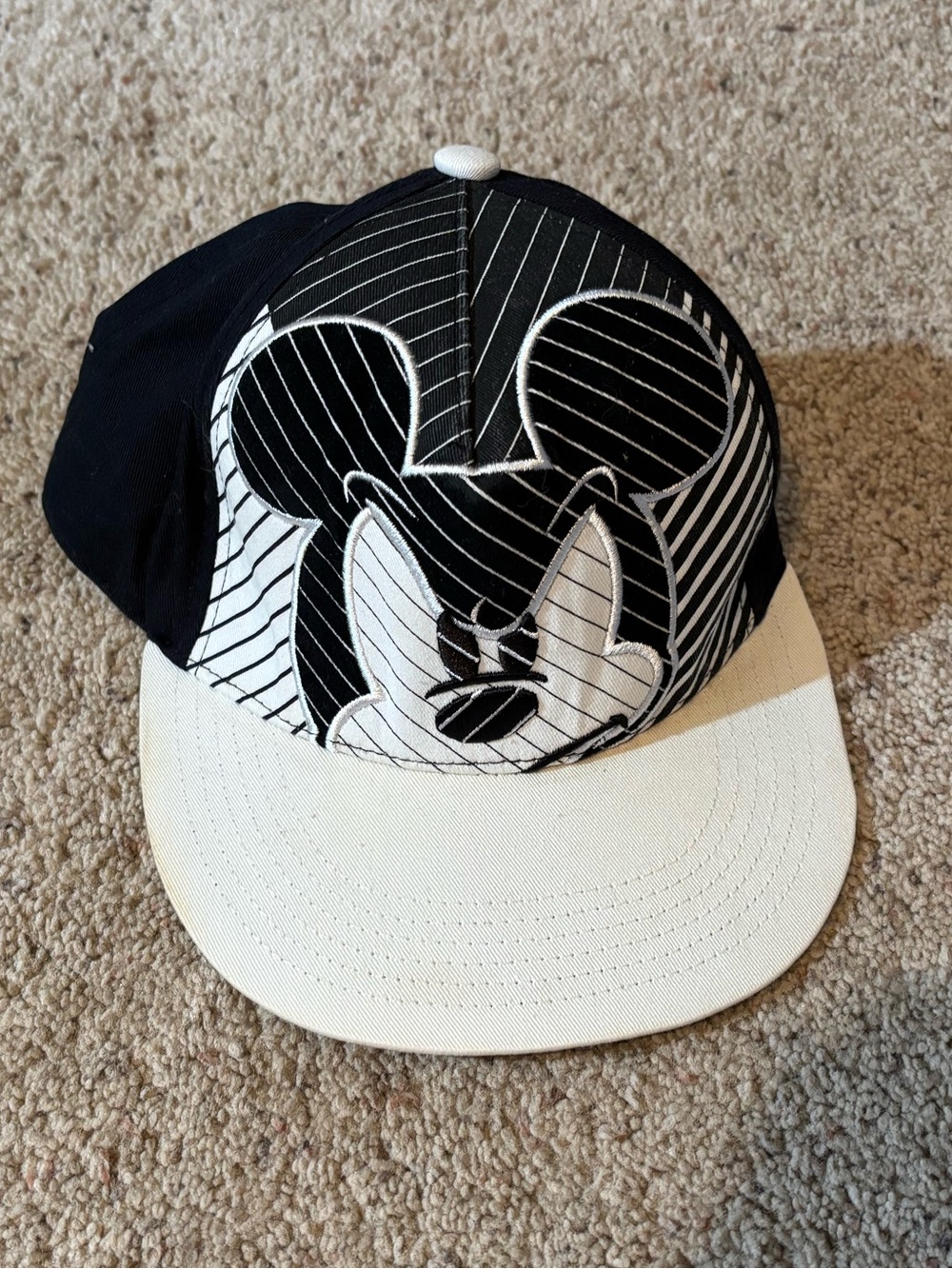 Disney Black and White Embroidered Logo Cap